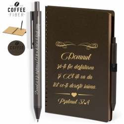 Notebook A5 cafea cu pix, cu mesaje crestine